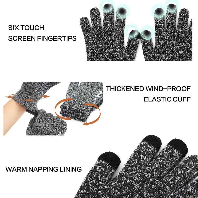 Warm Touch Screen Sports Gloves, Non-slip Thickened Gloves, Windproof & Breathable Gloves for Outdoor Cycling, Sports & Outdoor Clothing Accessories