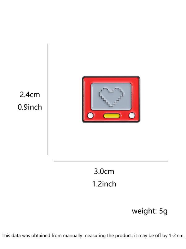 Cartoon Cute Heart Pattern Game Machine Enamel Pin, Cute Brooch, Fashion Accessories for Women & Men, Trendy All-match & Exquisite Brooch for Birthday Gift