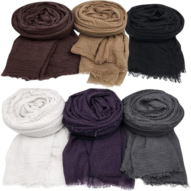 6 count Women Scarf Shawl for All Season Scarve, Mixed Color