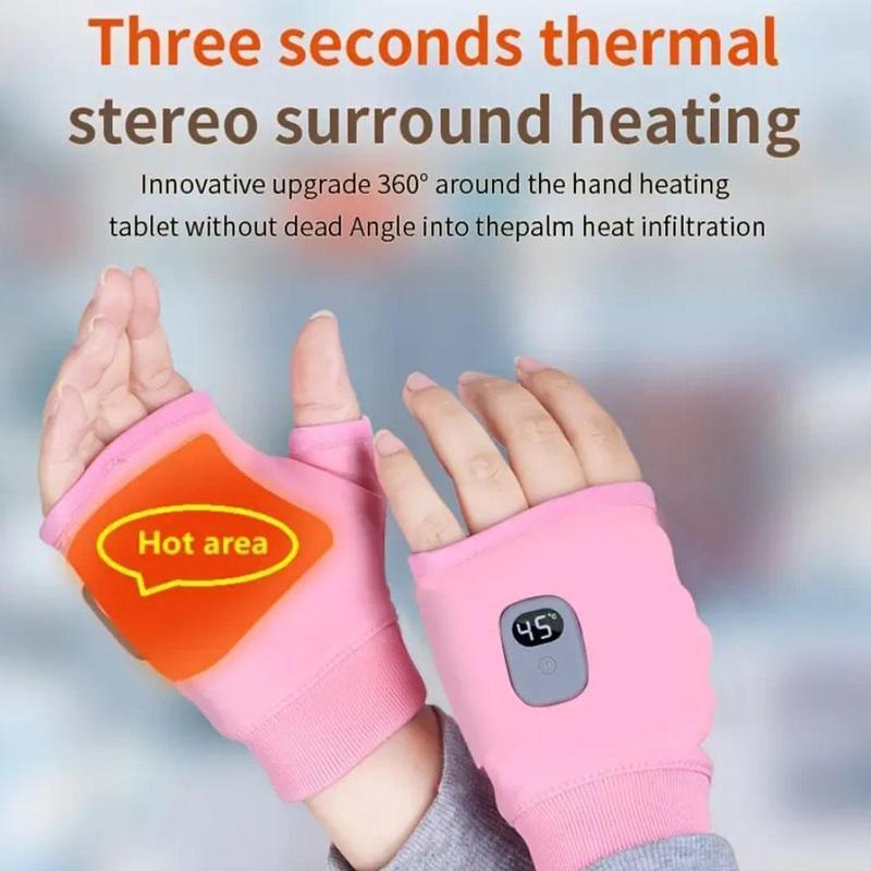 Portable Heating Gloves, 1 Pair Rechargeable Hand Warmer with Digital Display, Heated Gloves with 3 Temperature Modes for Home Use