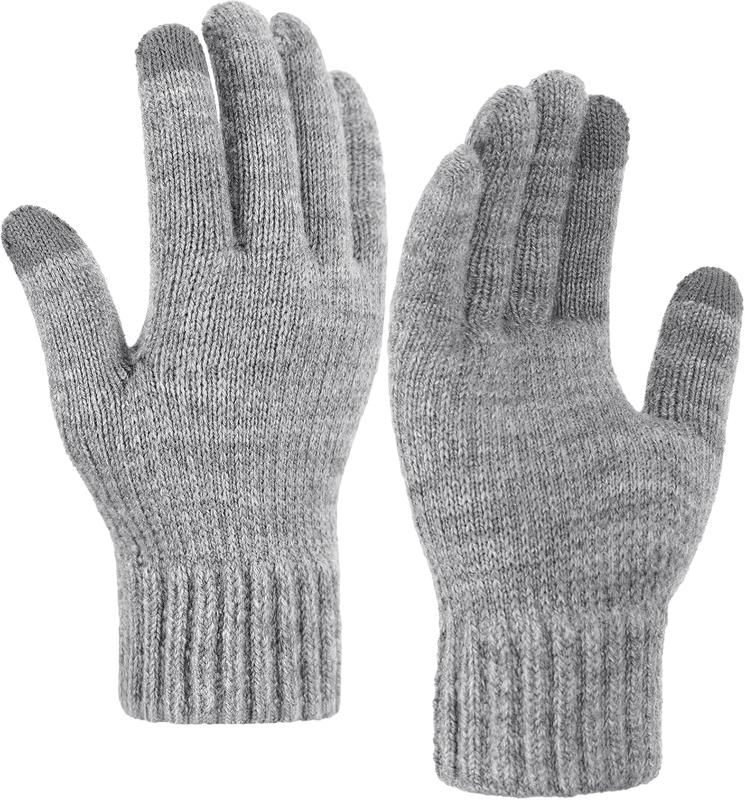 Winter Gloves for Men - Women Upgraded Touch Screen Cold Weather Thermal Warm Knit Glove