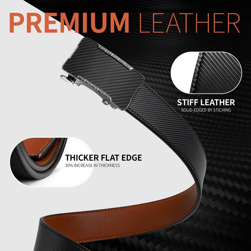 Tail Hidden Design Leather Ratchet Belt for Men