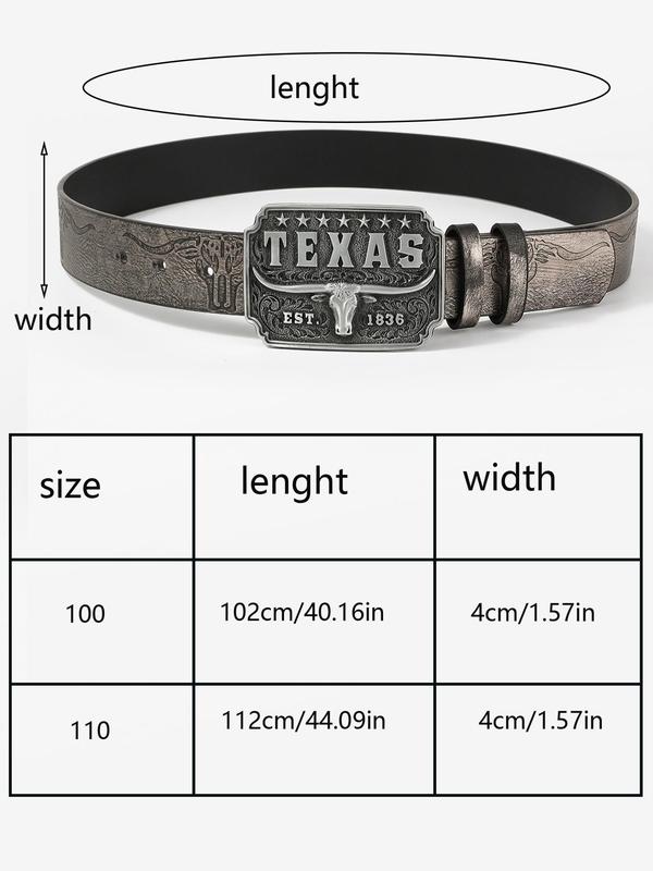 Fashion Letter & Animal Decor Pu Buckle Belt,  Vintage All-match Waistband for Jeans, Pants, Fashion Clothes Accessories for Daily Wear