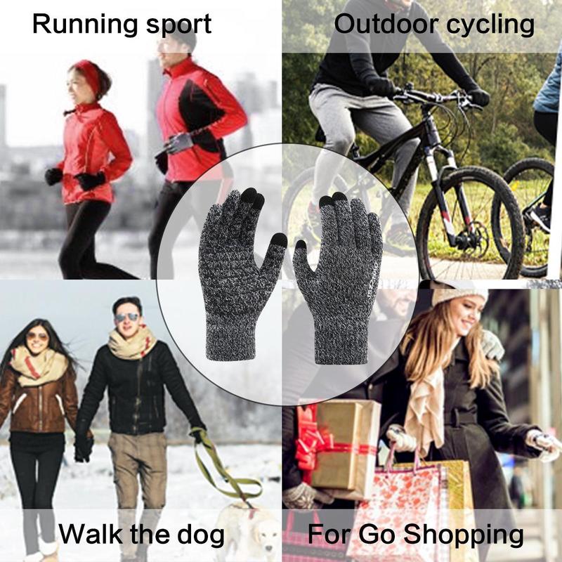 Warm Touch Screen Sports Gloves, Non-slip Thickened Gloves, Windproof & Breathable Gloves for Outdoor Cycling, Sports & Outdoor Clothing Accessories