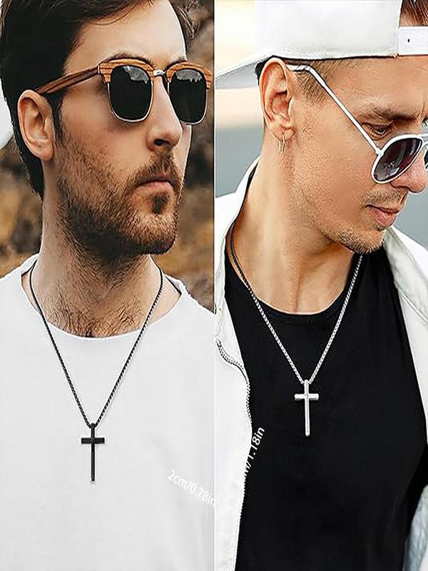 Cross Necklace & Heart Magnetic Adjustable Bracelet, Couple Jewelry Set, Fashion Accessories for Men & Women, Perfect Choice for Valentine's Day Gifts