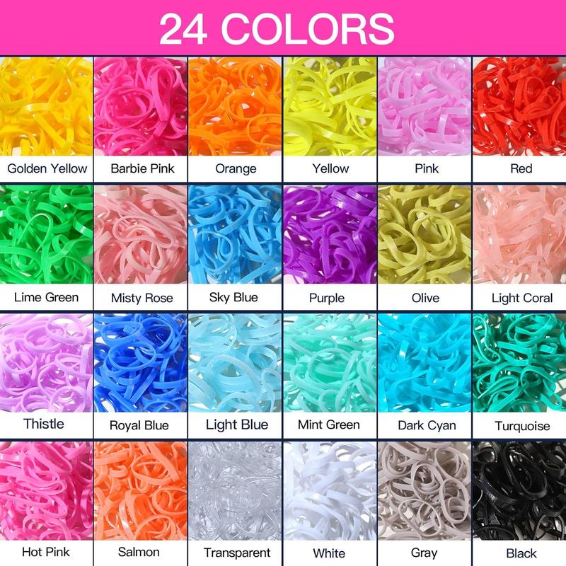 Elastic Hair Bands 24 Colors, 1500  Mini Hair Rubber Bands for Hair, Small Hair Ties, Ponytail Holders, Colorful Hair Accessories for , , Girl,