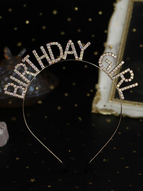 Rhinestones Decor Hair Hoop, Letter Design Headband for Women & Girls, Fashion Hair Accessories For Party, Daily Clothing Decor