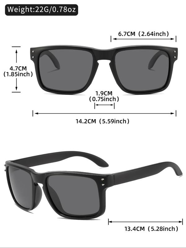 Unisex Sporty Square Frame Sunglasses, Trendy Casual Rivets  Design Sunglasses for Outdoor Sports, Fashion Accessories for Everyday Use and Outdoor Activities