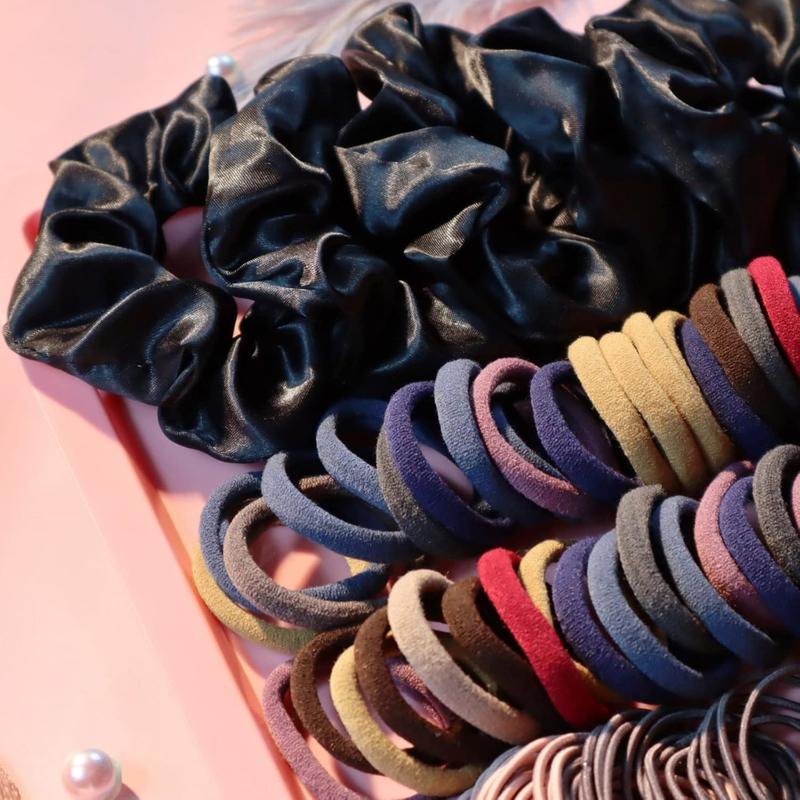 755Pack Hair Accessories for Woman Set Seamless Ponytail Holders Variety Hair Scrunchies Hair Bands Scrunchy Hair Ties For Thick and Curly (Mix)