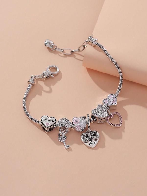 Rhinestone Matching Charm Bracelet, Fashion 2024 New Trendy Matching Bracelet for Proposal Wedding Engagement Bridesmaid Costume Dress Prom Party Daily Wear