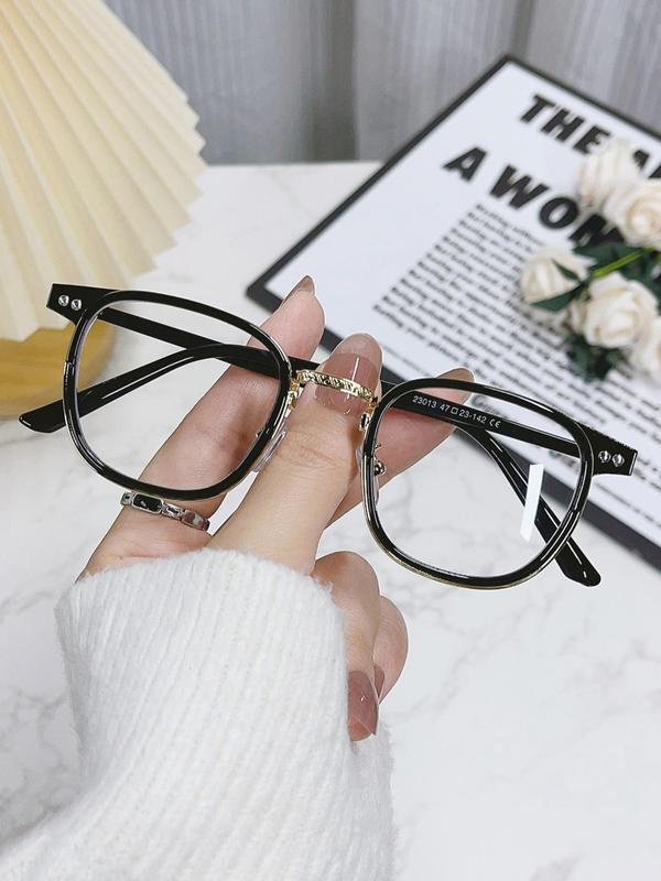 Stylish All-match Square Frame Fashion Eyeglasses for Women & Men, Fashion Eyeglasses for Work, Daily Clothing Decor, Perfect for Student Daily Use