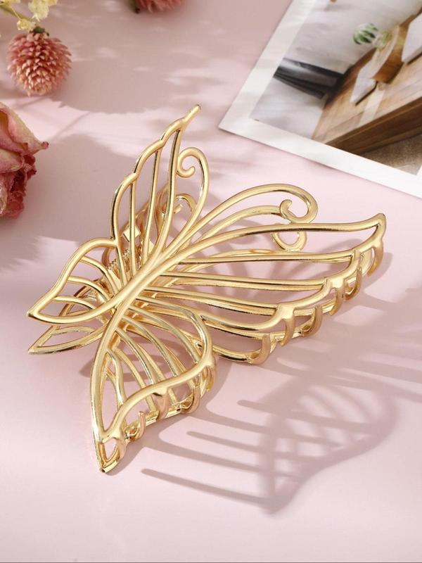 Women's Elegant Butterfly Design Hair Claw, Fashion Alloy Hair Claw for Daily Use, Temperament Hair Accessories