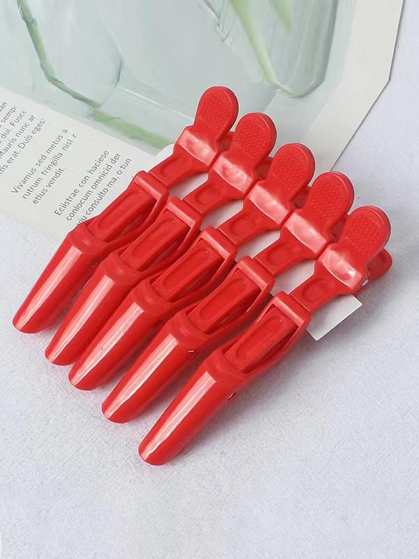 Simple Plain Plastic Non-slip Hair Clips, 5 Counts Casual Daily Hair Styling Tool for Hairstyles with Braids, Styling Holder, Hair Salon Accessories for Back To School