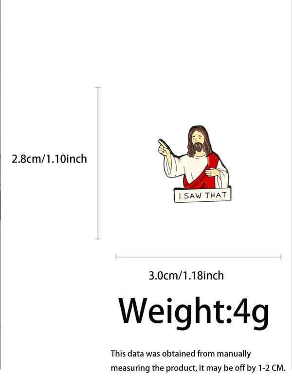 Creative Jesus Design Brooch, Cute Cartoon Character Badge, Fashion Alloy Decorated Enamel Brooch, Student Schoolbag Buckle, Clothing Accessories