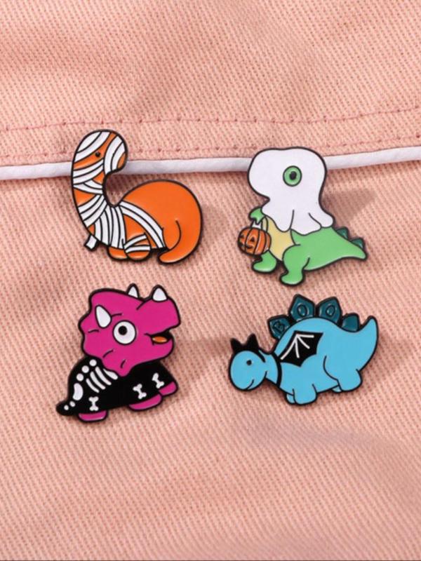 Cute Dinosaur Design Brooch, Fashion Colorful Badges for Clothes & Hat & Backpack Decor, Trendy All-match Clothes Accessories for Daily Decor