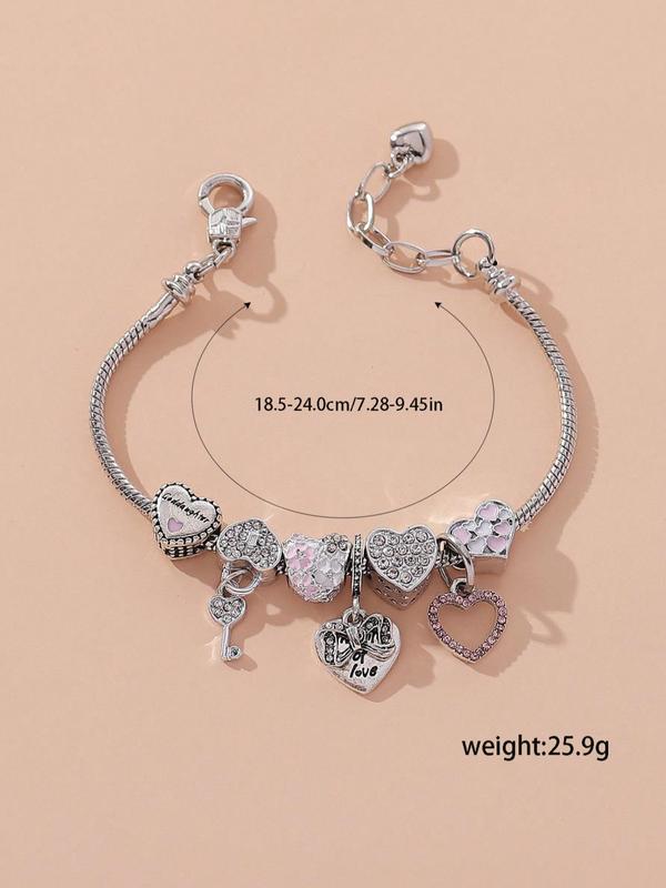 Rhinestone Matching Charm Bracelet, Fashion 2024 New Trendy Matching Bracelet for Proposal Wedding Engagement Bridesmaid Costume Dress Prom Party Daily Wear