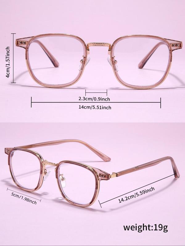 Stylish All-match Square Frame Fashion Eyeglasses for Women & Men, Fashion Eyeglasses for Work, Daily Clothing Decor, Perfect for Student Daily Use