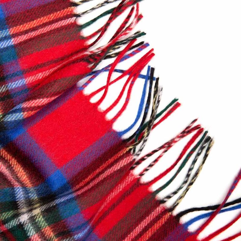 Mens Womens Wool Check Scarf Scotland Made Warm Plaid Wool 100% Cashmere Scarves