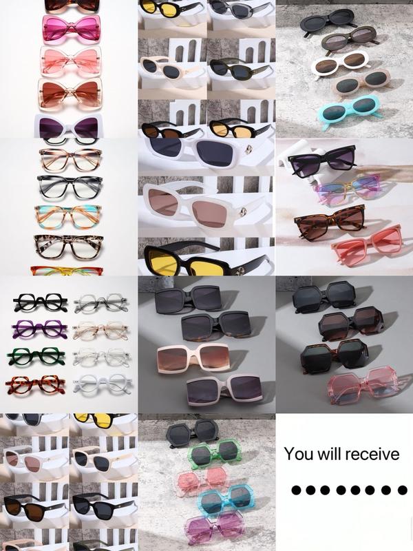 Mystery Box Package Unisex Sunglasses, Trendy Casual Tinted Lens Sunglasses for Everyday Use, Fashion Accessories for Outdoor Activities