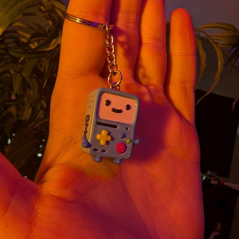 Adventure Time BMO Keychain - Glossy Cute Little Charm for Keys