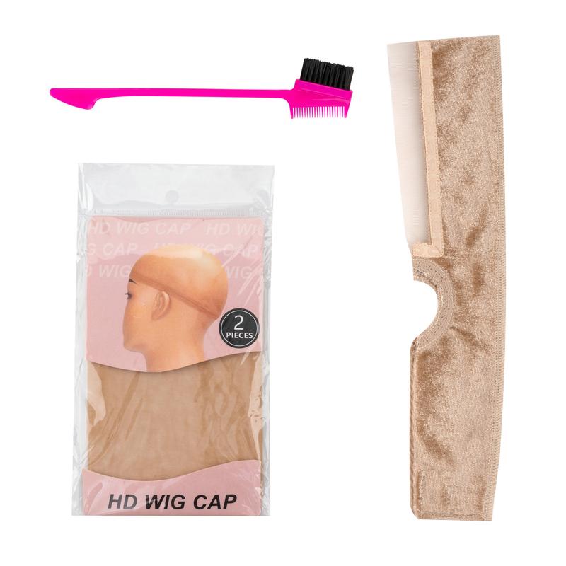 Wig Gripper with Ear-Cutouts Natural Lace Edge - Adjustable Non-Slip Off Band with Velcro