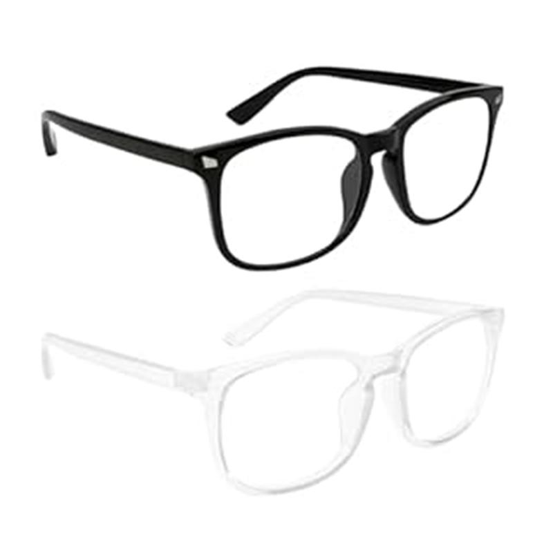 2  count of glasses, men's and women's glasses, daily decoration, fashionable work glasses, simple casual glasses, student back-to-school glasses accessories