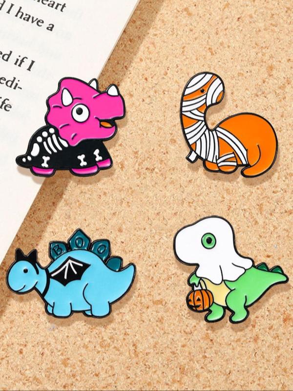 Cute Dinosaur Design Brooch, Fashion Colorful Badges for Clothes & Hat & Backpack Decor, Trendy All-match Clothes Accessories for Daily Decor