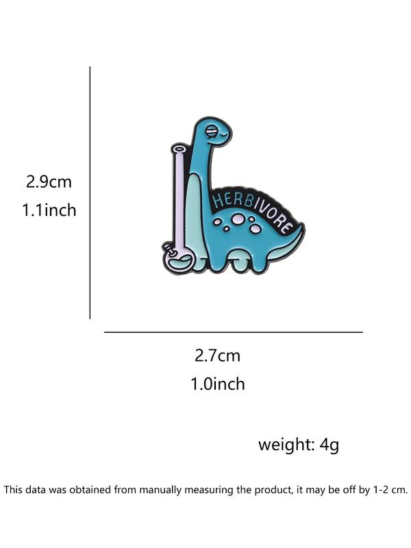 Cute Cartoon Dinosaur Design Brooch, Fashion Letter Sprint Brooch for Party, Daily Clothing Decor, Trendy All-match & Exquisite Brooch for Birthday Gift for Fall 2024