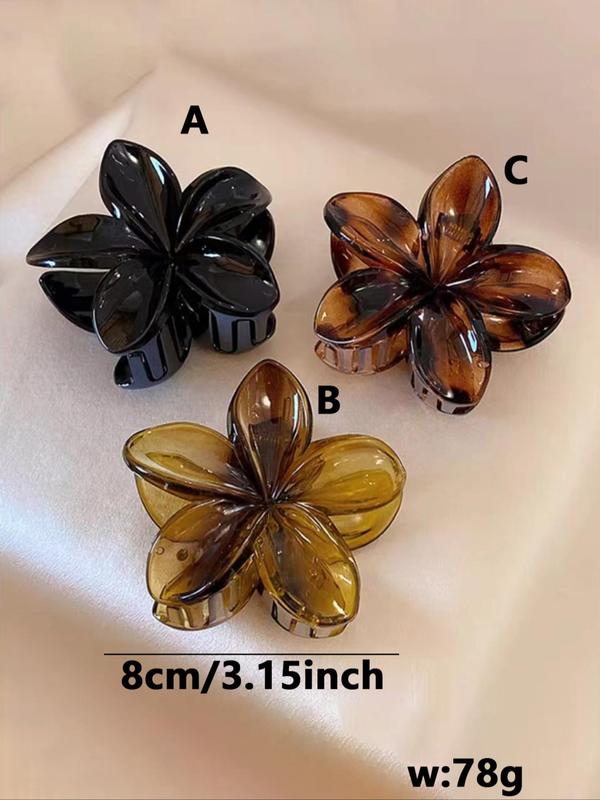 Ombre Flower Design Hair Claws, Elegant Hair Accessories for Women & Girls, Minimalist Headwear Suitable for Thick Hair