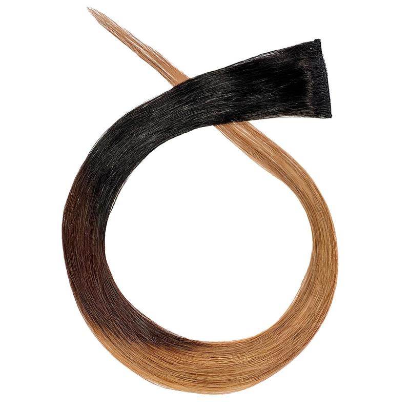 YMSGIRL Random colored Clip In Hair Extension With Black Root Ombre Handmade Straight Human Hair ,Natural Look