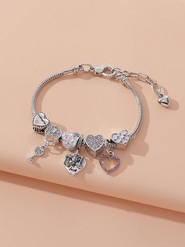 Rhinestone Matching Charm Bracelet, Fashion 2024 New Trendy Matching Bracelet for Proposal Wedding Engagement Bridesmaid Costume Dress Prom Party Daily Wear