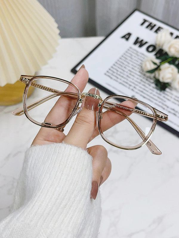 Stylish All-match Square Frame Fashion Eyeglasses for Women & Men, Fashion Eyeglasses for Work, Daily Clothing Decor, Perfect for Student Daily Use