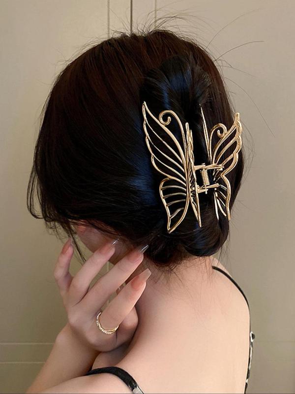 Women's Elegant Butterfly Design Hair Claw, Fashion Alloy Hair Claw for Daily Use, Temperament Hair Accessories