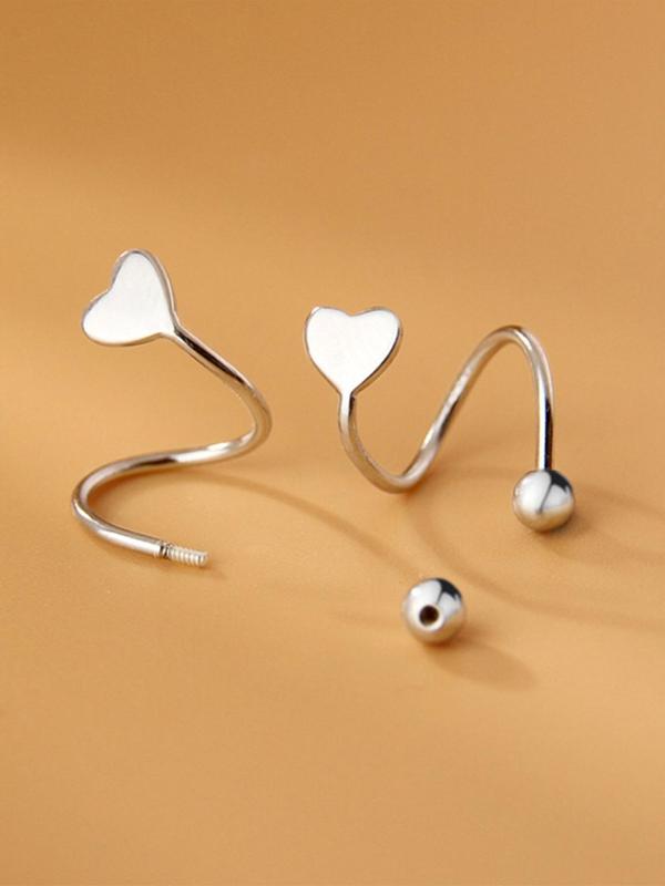 Women's Elegant Heart Design Earrings, 1 Pair Fashion Jewelry for Party, Daily Clothing Decor, Trendy All-match & Exquisite Jewelry for Birthday Gift