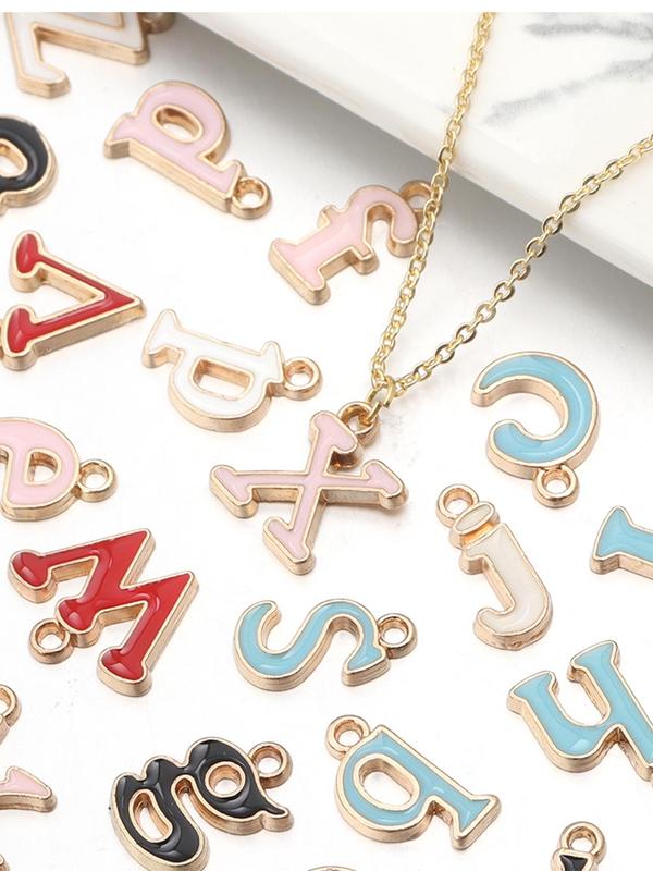 Letter Design Alloy Pendant, Fashionable Jewelry Accessories for DIY Necklace & Bracelet & Earrings, Trendy All-match & Exquisite DIY Jewelry for Birthday Gift