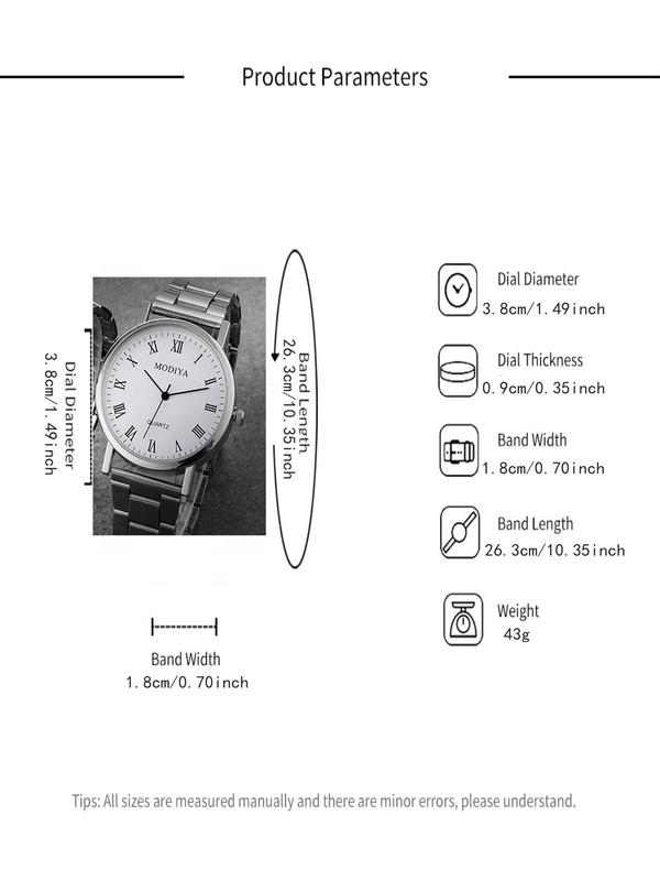 Men's Simple Plain Round Dial Analog Quartz Watch, Trendy Casual Alloy Clasp Watch for Male Daily Used, Without Box