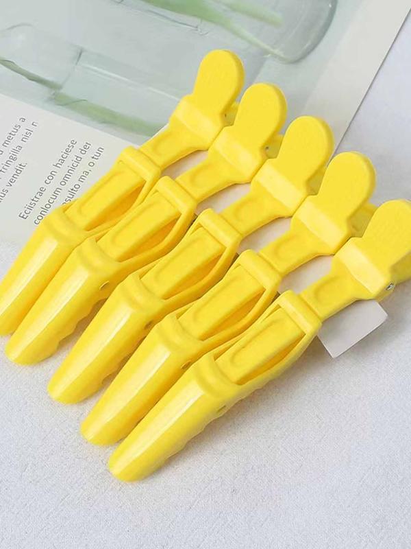 Simple Plain Plastic Non-slip Hair Clips, 5 Counts Casual Daily Hair Styling Tool for Hairstyles with Braids, Styling Holder, Hair Salon Accessories for Back To School