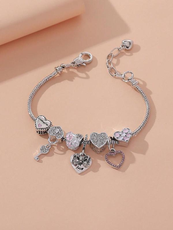 Rhinestone Matching Charm Bracelet, Fashion 2024 New Trendy Matching Bracelet for Proposal Wedding Engagement Bridesmaid Costume Dress Prom Party Daily Wear