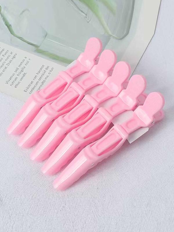 Simple Plain Plastic Non-slip Hair Clips, 5 Counts Casual Daily Hair Styling Tool for Hairstyles with Braids, Styling Holder, Hair Salon Accessories for Back To School