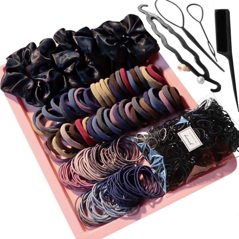 755Pack Hair Accessories for Woman Set Seamless Ponytail Holders Variety Hair Scrunchies Hair Bands Scrunchy Hair Ties For Thick and Curly (Mix)