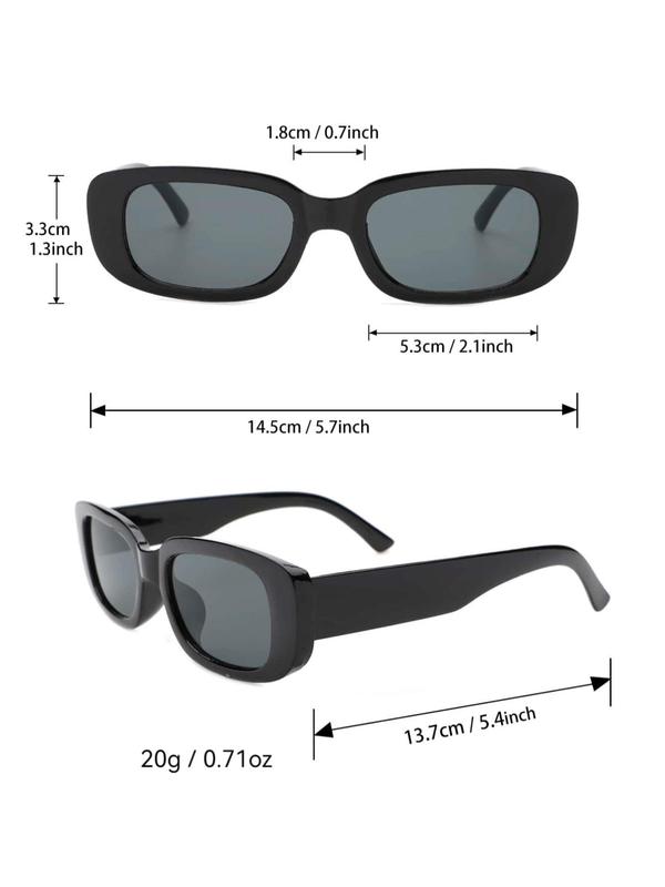 Unisex Simple Style Frame Sunglasses (3 Pairs), Trendy Casual Sunglasses for Everyday Use, Fashion Accessories for Outdoor Activities