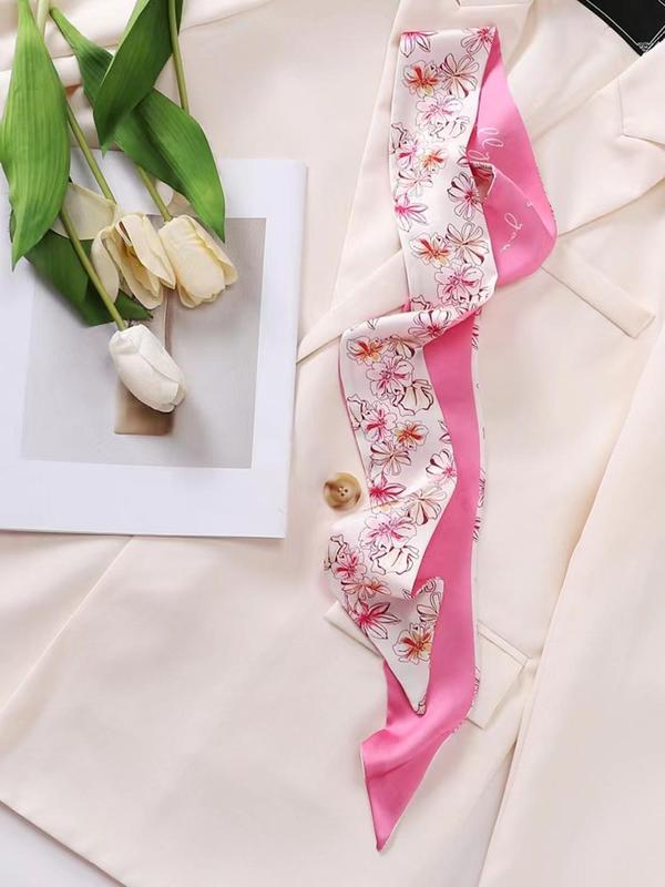 Women's Elegant Silk Scarf Headband for Gift, French Silk Scarf Headband, Bowknot & Long Ribbon, Decor Gift Box Material, Hair Accessories for Party & Daily