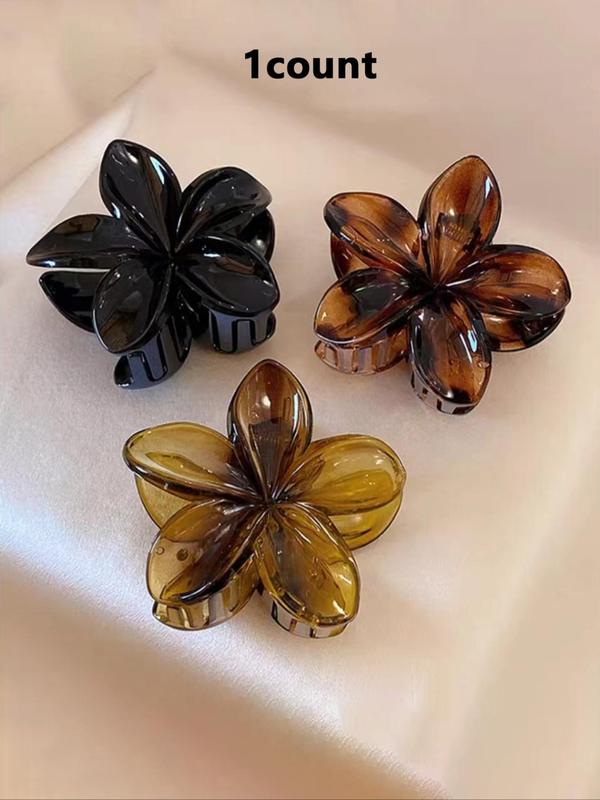 Ombre Flower Design Hair Claws, Elegant Hair Accessories for Women & Girls, Minimalist Headwear Suitable for Thick Hair