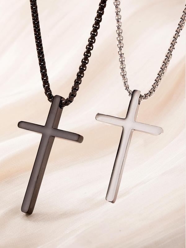 Cross Necklace & Heart Magnetic Adjustable Bracelet, Couple Jewelry Set, Fashion Accessories for Men & Women, Perfect Choice for Valentine's Day Gifts