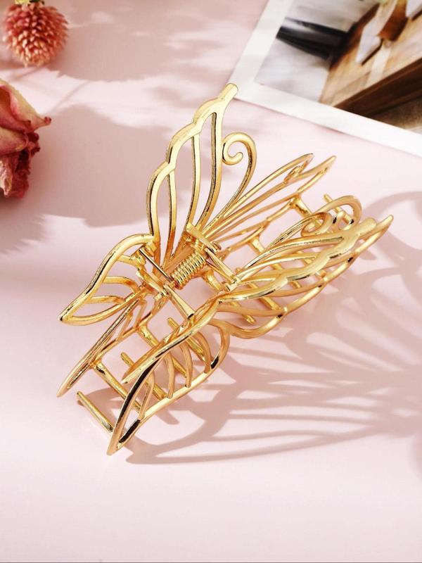 Women's Elegant Butterfly Design Hair Claw, Fashion Alloy Hair Claw for Daily Use, Temperament Hair Accessories