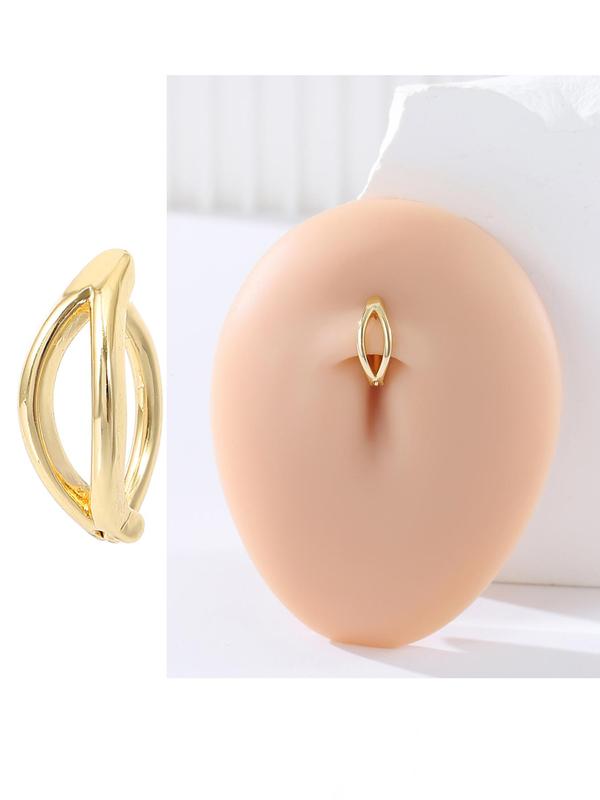 Women's Simple Copper Belly Ring, Casual Fashion Hollow out Waist Ring for Party, Daily Clothing Decor for Girl