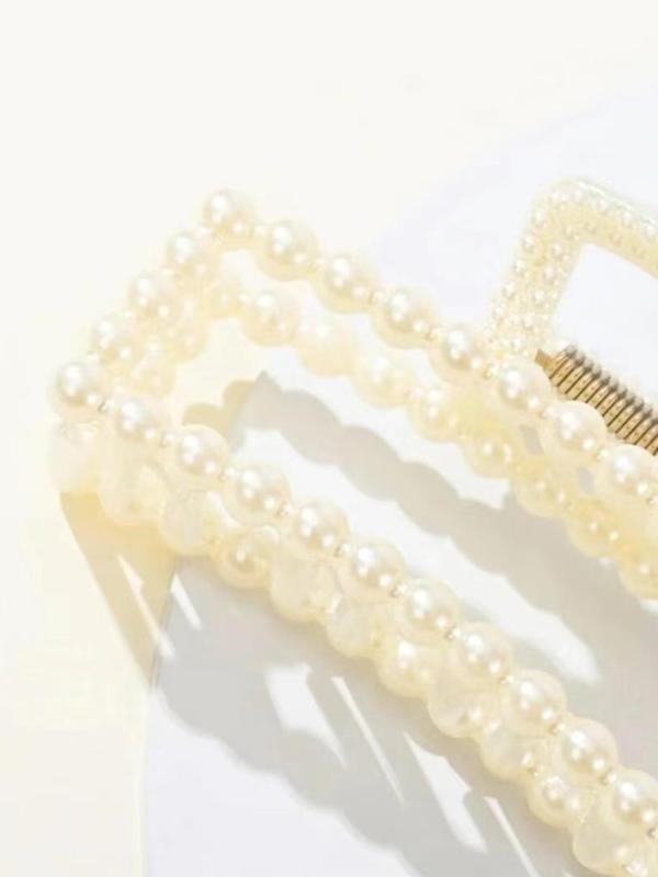 Faux Pearl Decorated Hair Claw, Casual Versatile Hair Accessories for Women, Elegant All-match Fashion Accessories for Daily Wear for Various Hairstyle Use