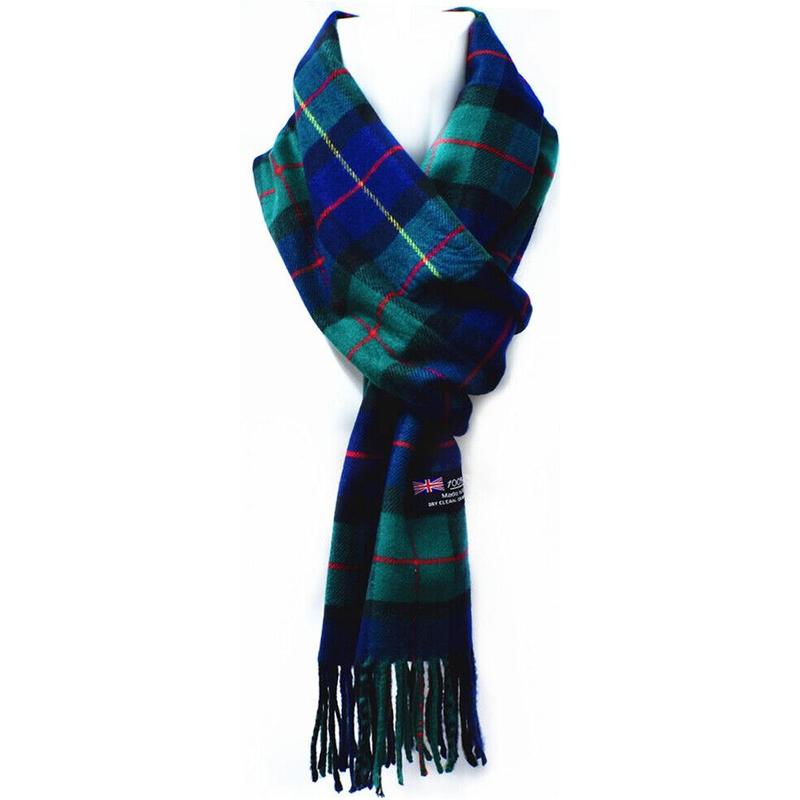 Mens Womens Wool Check Scarf Scotland Made Warm Plaid Wool 100% Cashmere Scarves