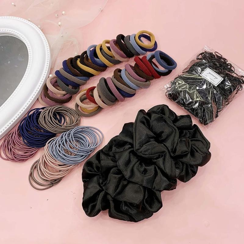 755Pack Hair Accessories for Woman Set Seamless Ponytail Holders Variety Hair Scrunchies Hair Bands Scrunchy Hair Ties For Thick and Curly (Mix)