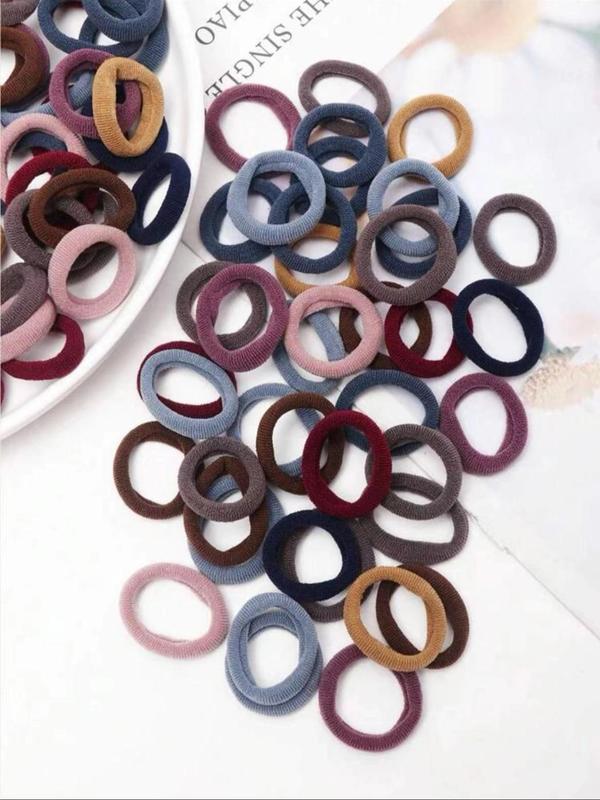 Solid Color High Elastic Hair Tie, Cute Hair Tie for Girls, Fashion Hair Accessories for Party, Daily Clothing Decor